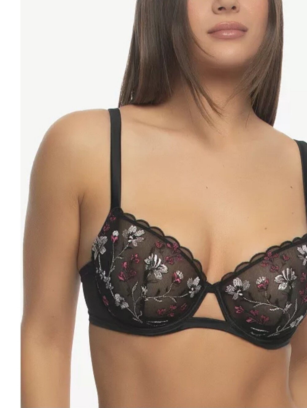 Paramour by Felina Allure Embroidered Unlined Mesh 34C Whimsigoth Fairy Coquette